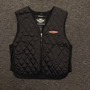 Harley Davidson Hydration Vest Black Riding Gear Men's Large Quilted NWOT EUC